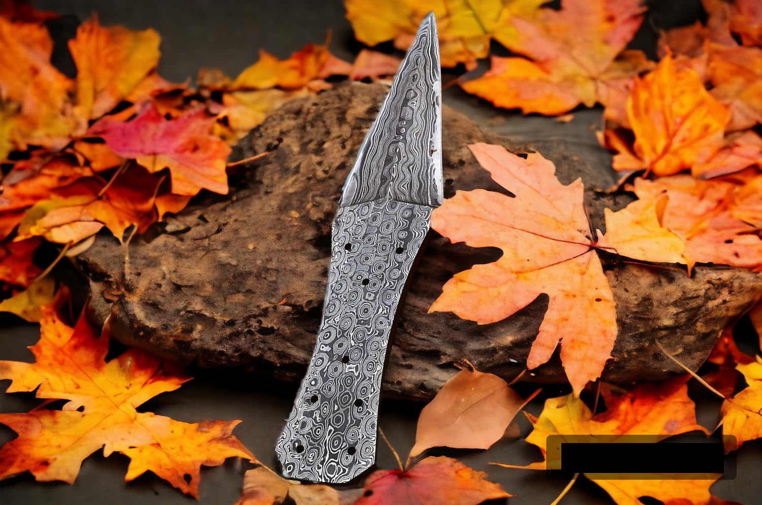 Wilson Roy Damascus Steel Full Tang Blank Blade knife Double Edge knife Dagger knife Custom Handmade for Knife Making supplies-DS6