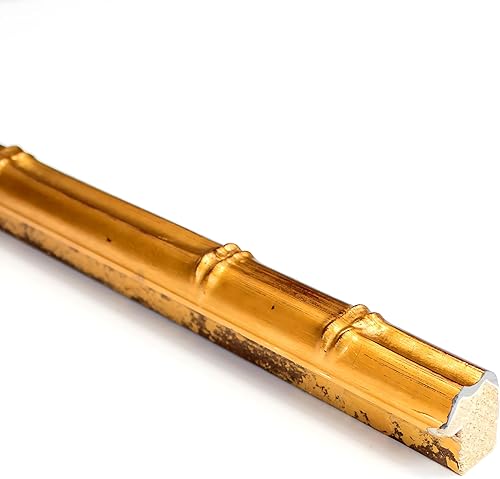 Miniatura 4 de Marco de madera maciza de bambú dorado de 6 x 14 pulgadas, ancho de moldeo de 1 pulgada, profundidad del marco interior de 0.75 pulgadas, completo