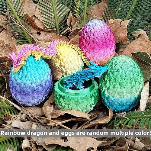Miniatura 5 de Dragón de cristal impreso en 3D de 12 pulgadas con huevo, dinosaurio, juguete para ansiedad de Navidad, regalos para adultos, huevos de Pascua,