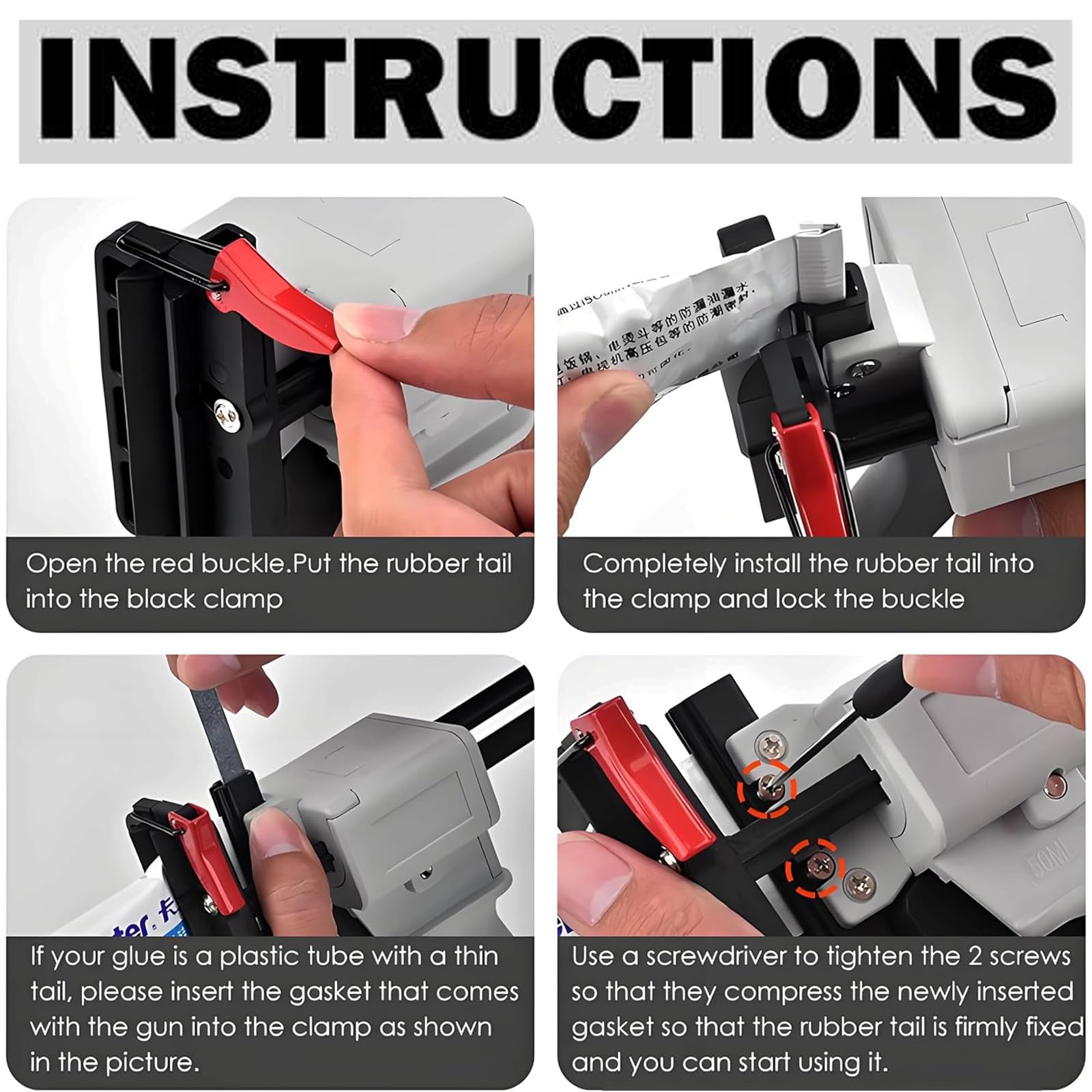 Toothpaste Tube Glue Gun, 704 Universal Manual Extruder Tube Squeezer, Silicone Glue Dispenser Machine, Extruder for Toothpaste Cream Adhesive