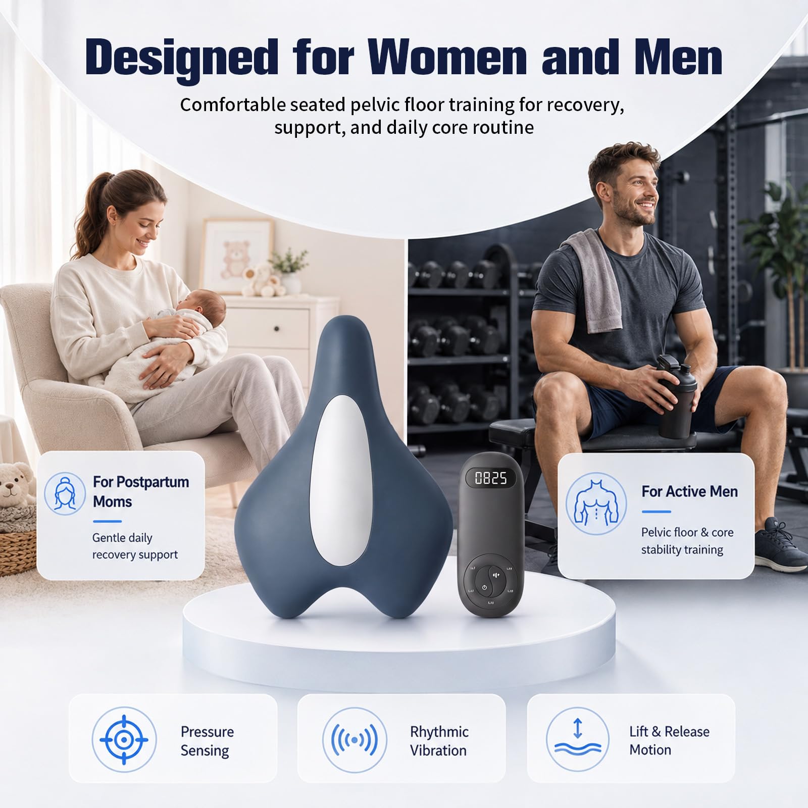 Beckenbodentrainer für Frau und Männer Elektrisch mit Wärme&Vibration