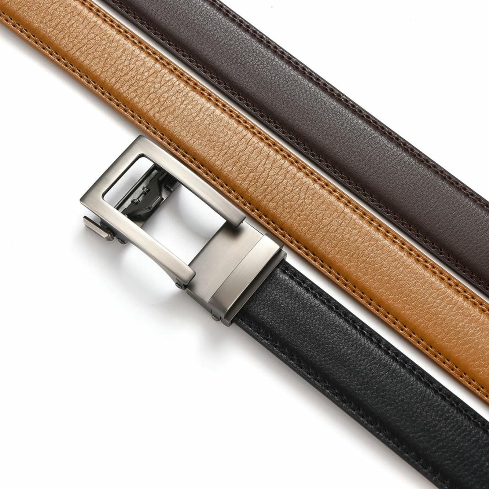 KEMISANT Cintura Uomo, Cintura Pelle 35mm per Occasioni Aziendali Compagno per Scarpe da Lavoro,Ottima Scelta Regalo(Nero,105cm/32-34vita regolabile