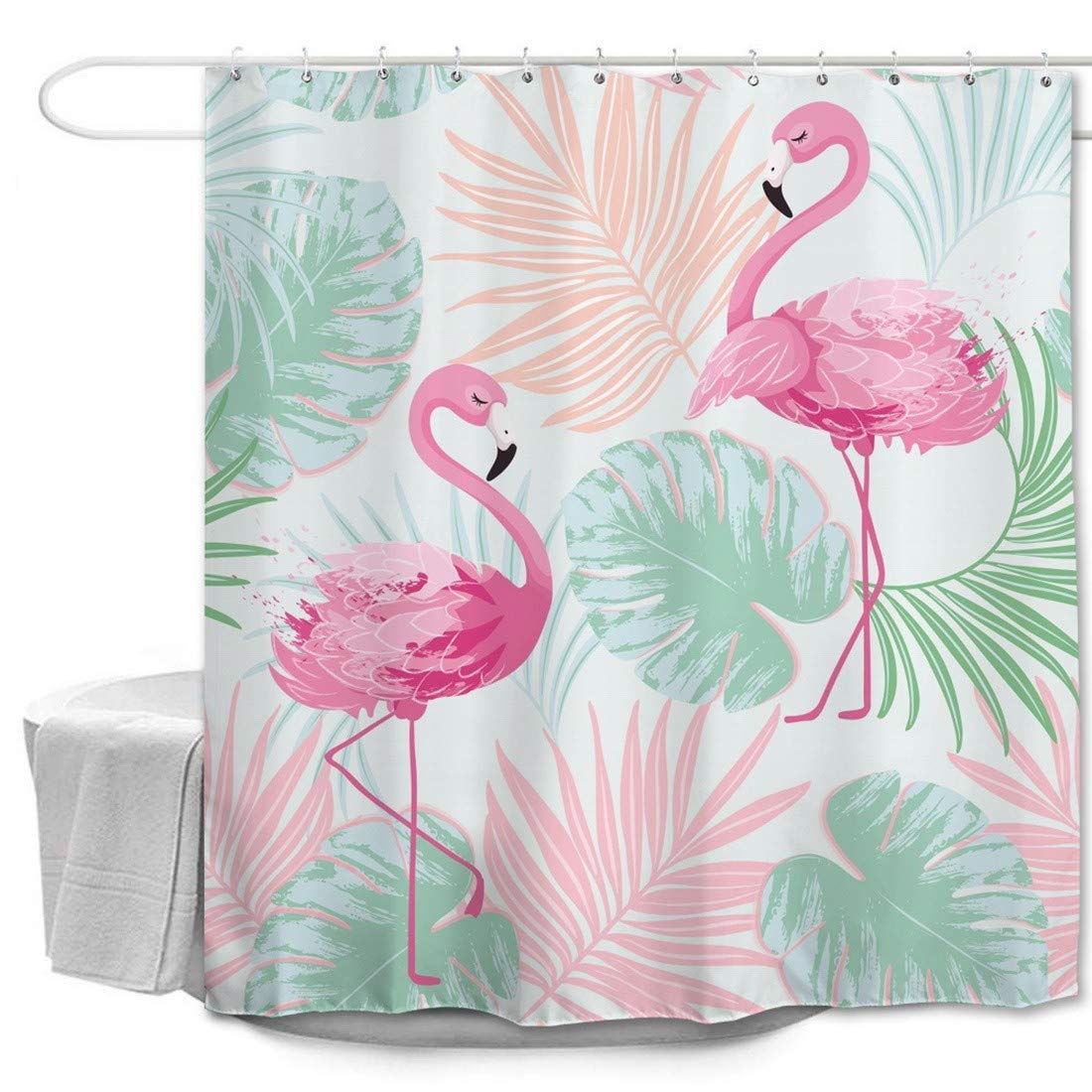 Stylisher Duschvorhang Mit Flamingo-Muster: Wasserdicht, Schimmelresistent & Leicht Zu Reinigen – 150x180 Cm