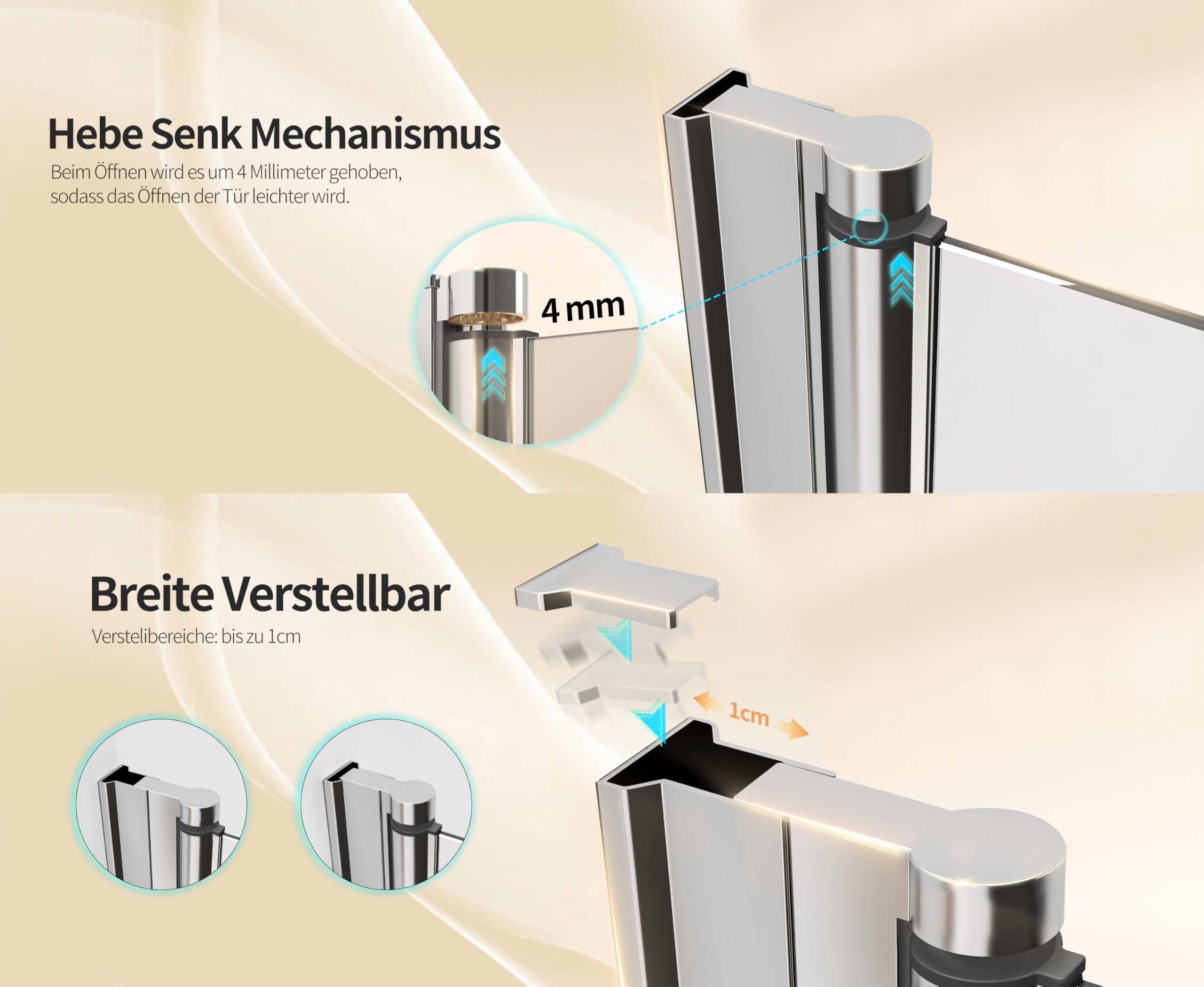 Duschkabine Eckeinstieg 90x90x185 cm, Eckdusche mit Falttür, Duschabtrennung aus 6mm ESG Nano Glas, platzsparende Duschwand für Badezimmer, ohne Duschwanne