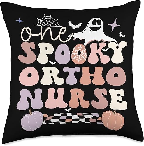 Miniatura 4 de Halloween Ortho Nurse Ghost Spooky Orthopedic Halloween Ortho Nursing Throw Pillow, 16x16, Multicolor