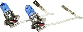 ICBEAMER One Set H3 12V 55W Direct Replace For Auto Vehicle Car Factory Halogen Light Bulbs [Color Super White]