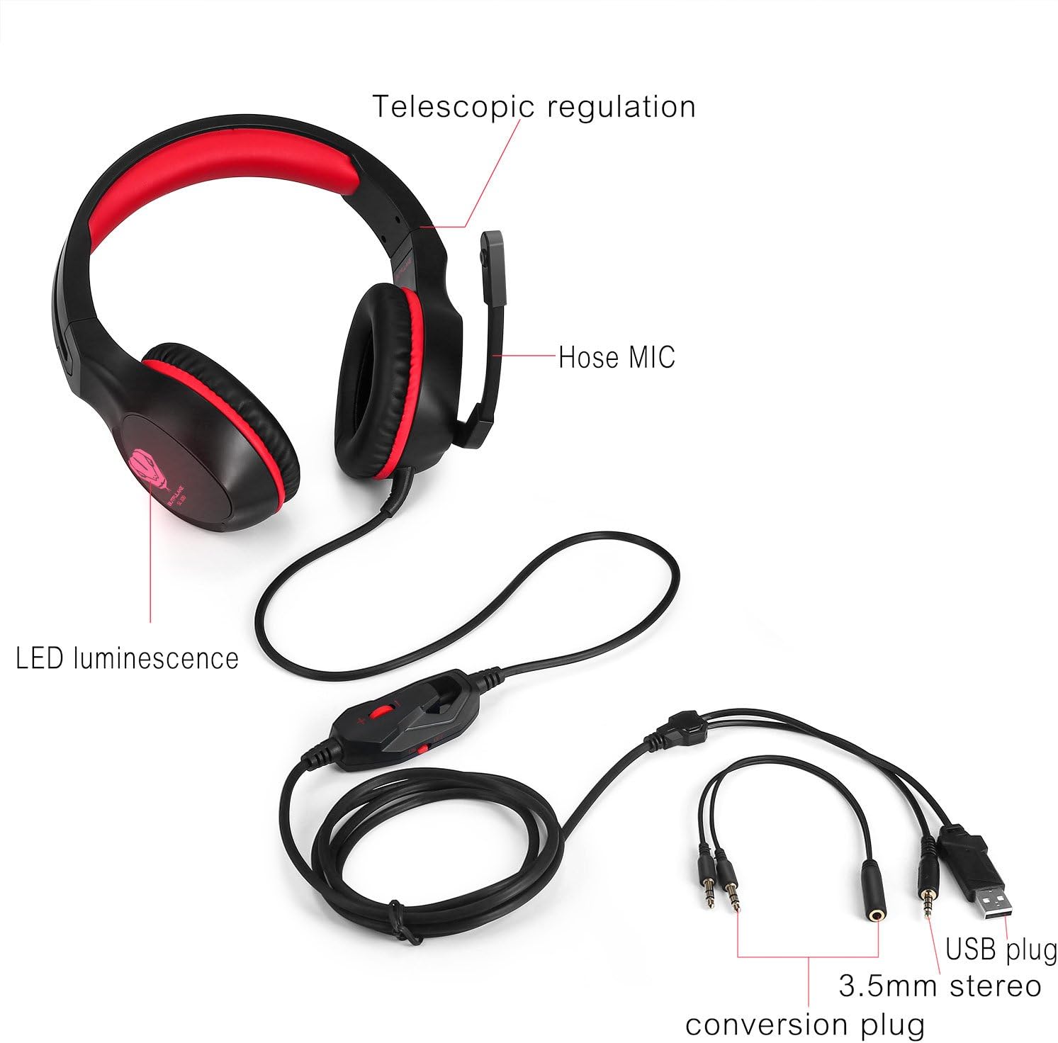 Wired Stereo Cascos Nintendo Switch Amazon Gaming Headphones For