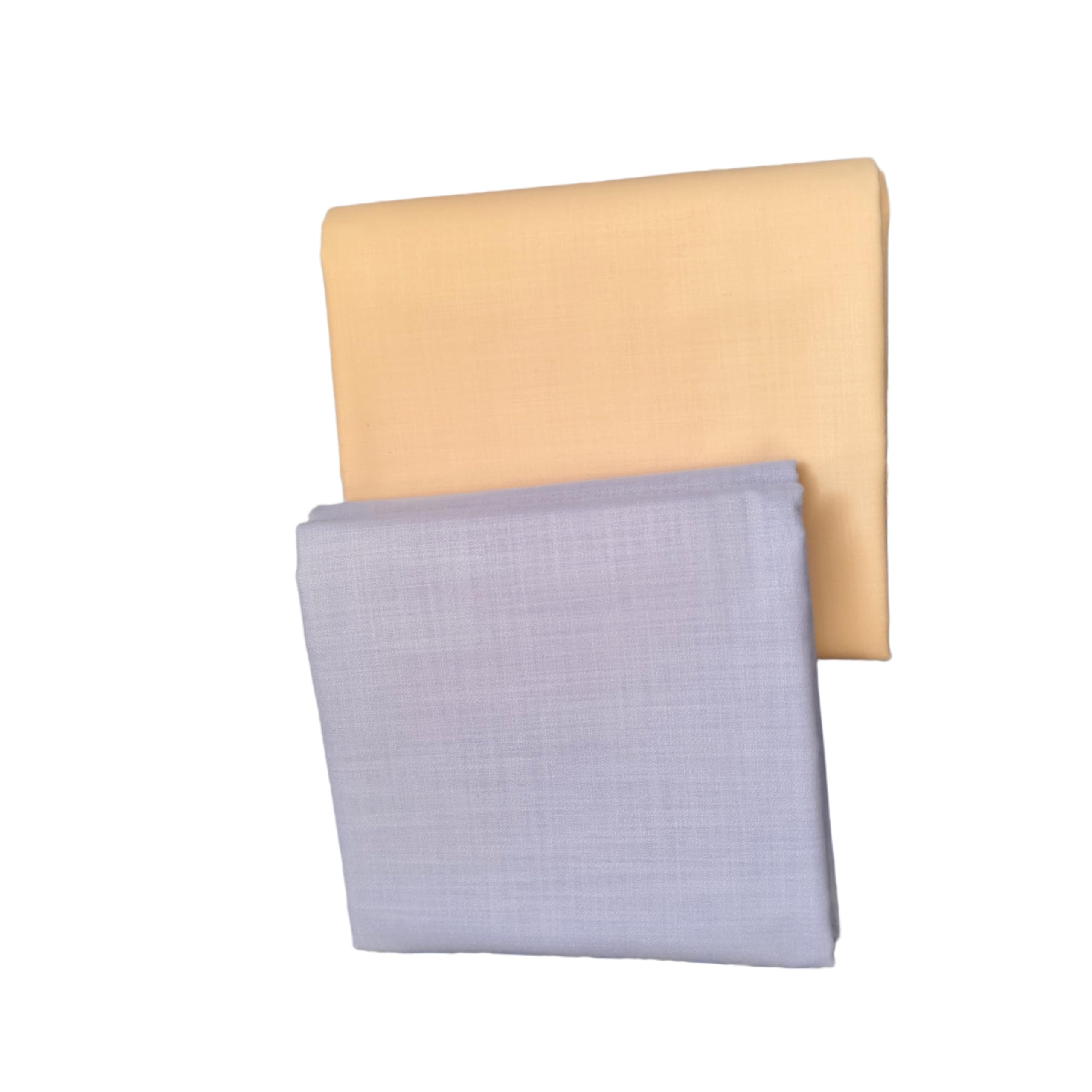 Unstitched Cotton Blend Shirt Fabric Combo, Cream and Sky Blue, Solid, Formal Wear for Men and Boys, Pack of 2-image-33
