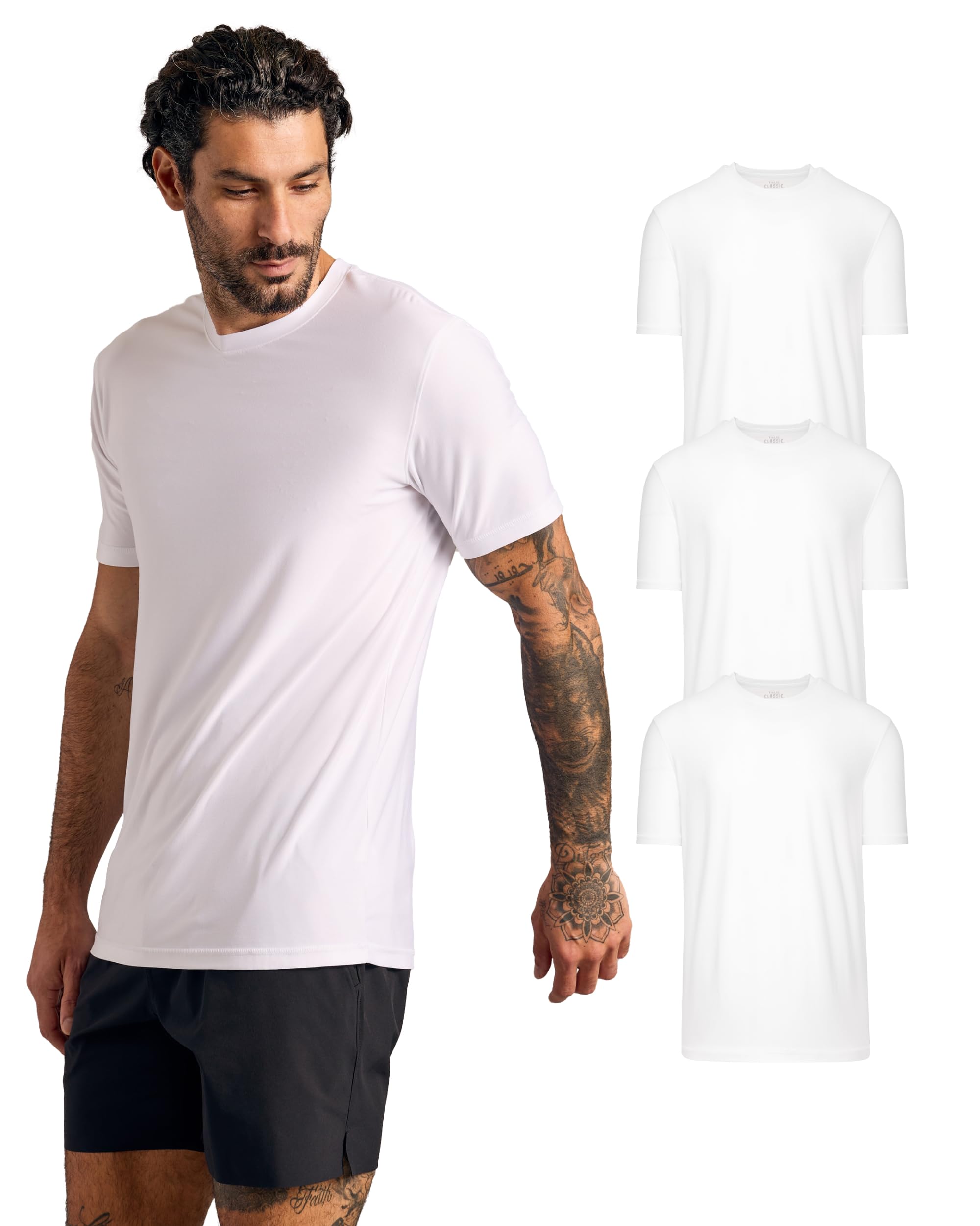 True ClassicTees | 3-Shirt Pack | Premium Fitted Men's T-Shirts | Crew Neck | White 3-Pack | X-Large