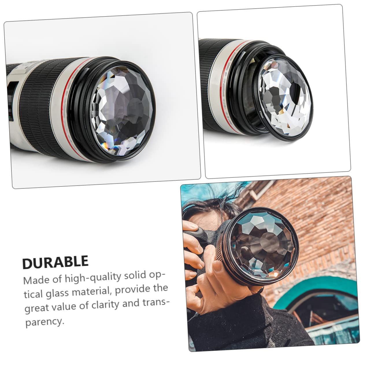 Tofficu 77mm Camera Prisms Kaleidoscope Lens Filters Unique Design for Film Wedding and Night Photography