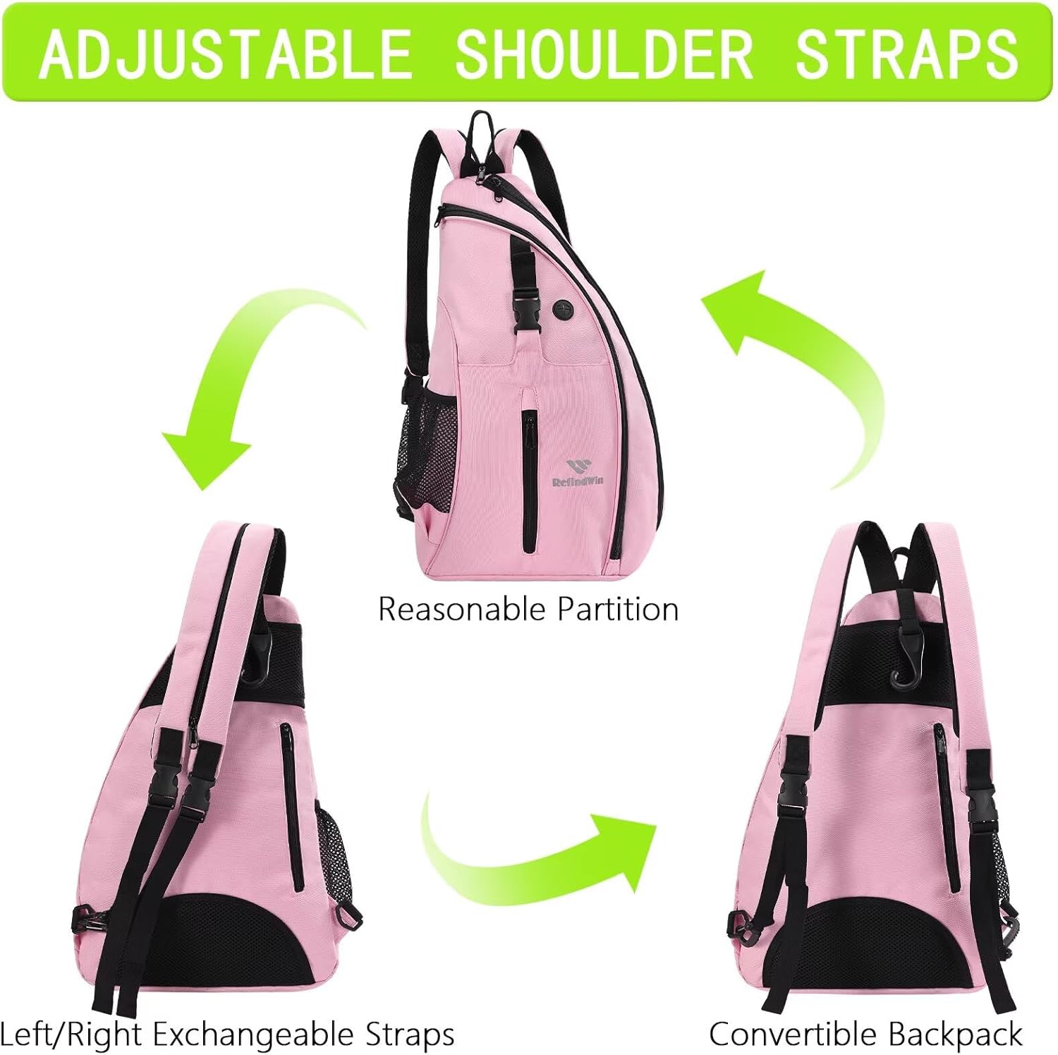 Pickleball Bag for Women Men Pickle Ball Backpack,Adjustable Sling Bag/Backpack for Tennis & Pickleball