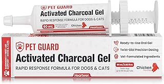 Activated Charcoal for Dogs & Cats (60 mL) | Emergency Pet First Aid for Accidental Ingestion & Digestive Support | Simple to Dose, Ready-to-Use | Chicken Flavored