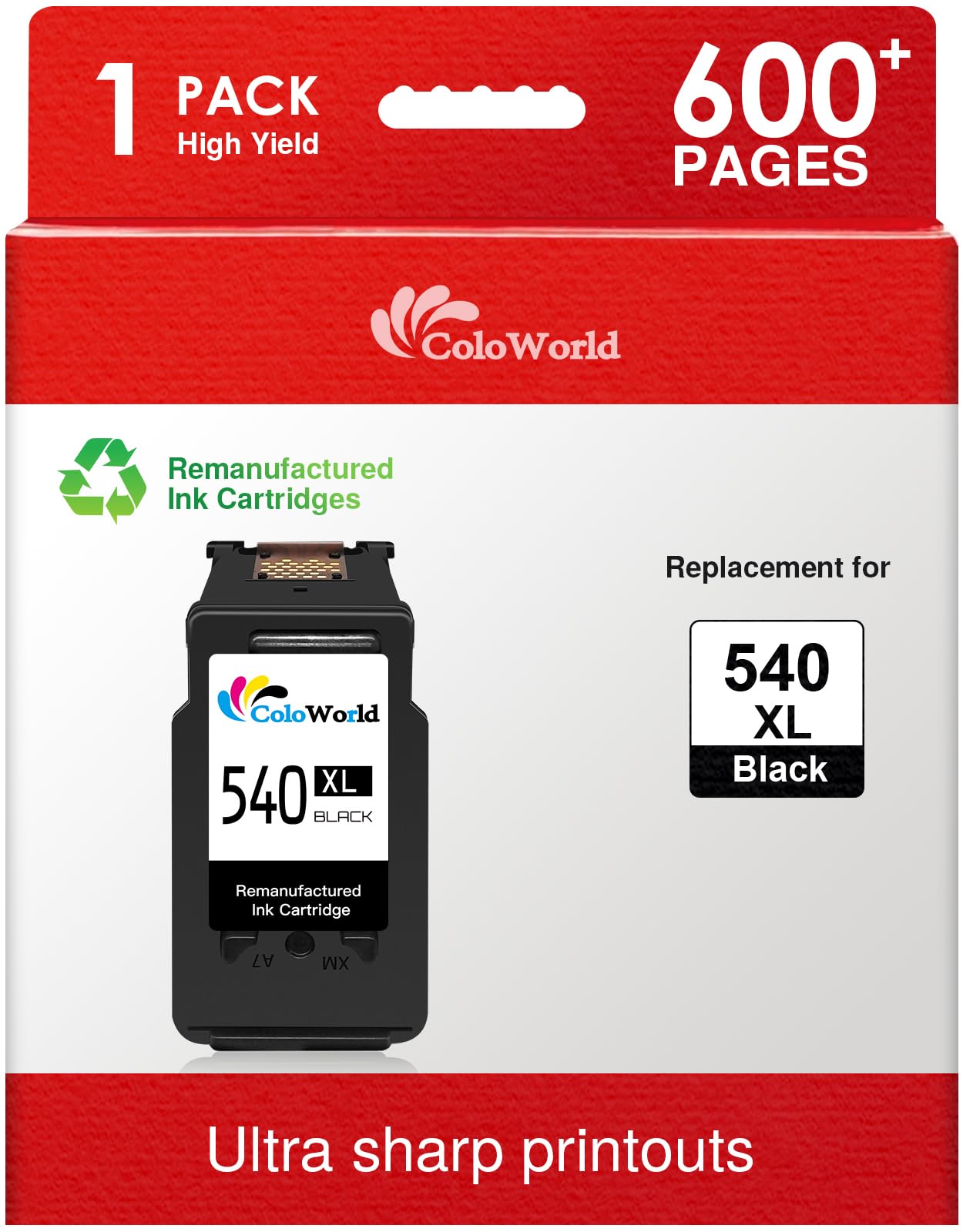 540XL Druckerpatronen-für Canon PG-540XL Original Tintenpatrone Schwarz mit hoher Kapazität-zu 600 Seiten,für Pixma MG3650s MG3650 MG3600 MG3550 MG4250 MX475 TS5151(1 x Schwarz)