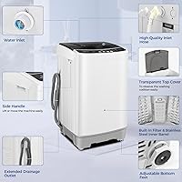 Vista 9 de Nictemaw Portable Washing Machine 15.6Lbs Capacity Portable Washer with Drain Pump 2.1Cu.ft Full-Automatic Compact Washer with 10 Programs 8 Water
