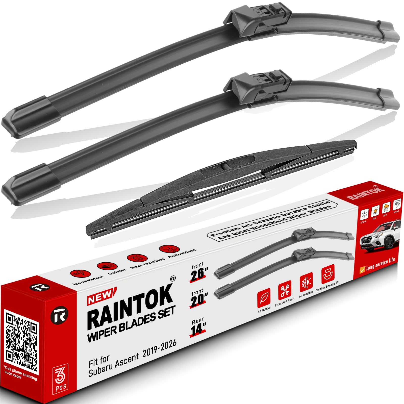3 Pack Windshield Wiper Blades Replacement for Subaru Ascent 2019-2026