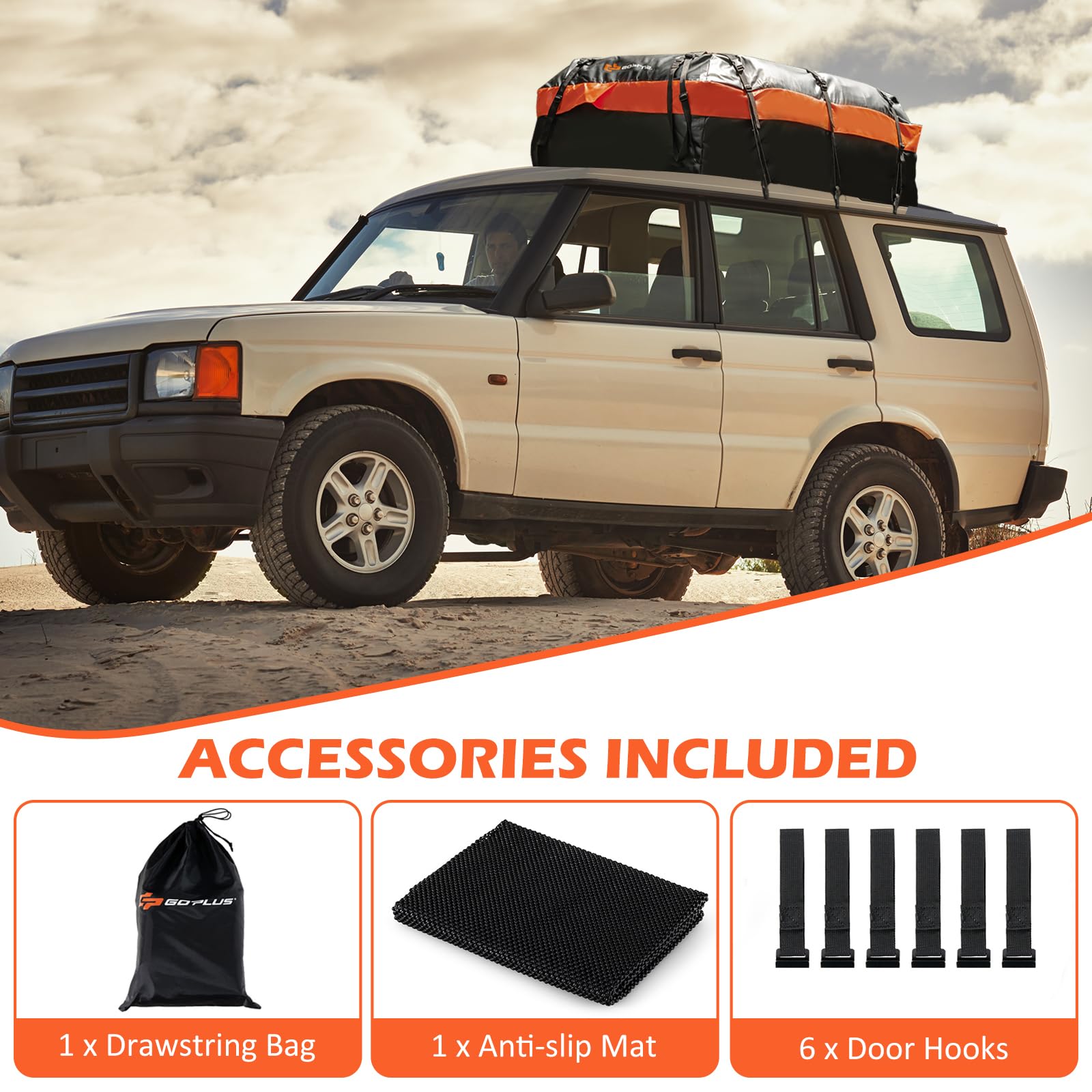 FANTASK Cofre de Techo para Coche, 600 L, Plegable e Impermeable