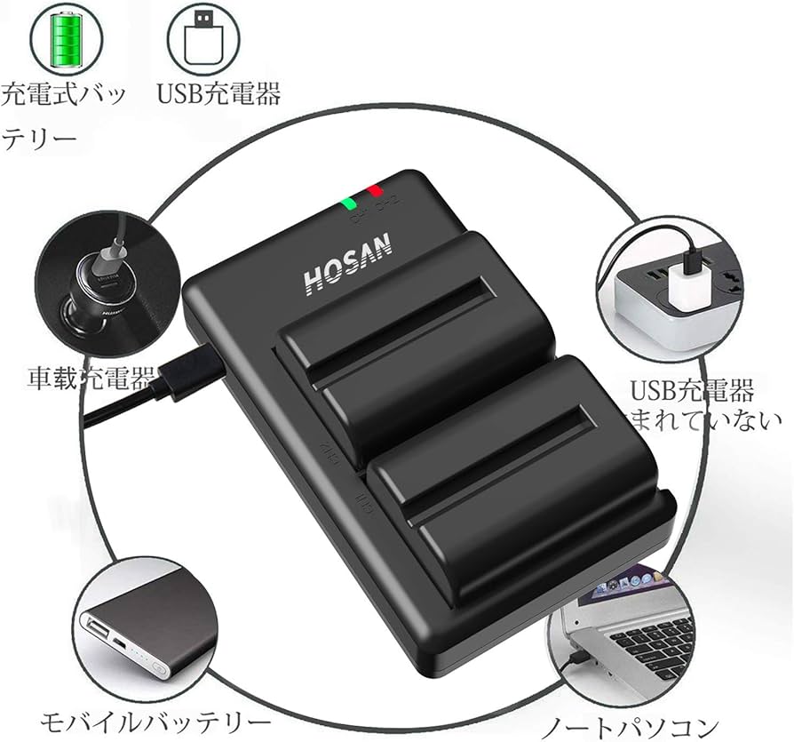 Amazon | HOSAN NP-FM500H 純正互換 バッテリー 2個 + USB充電器 対応
