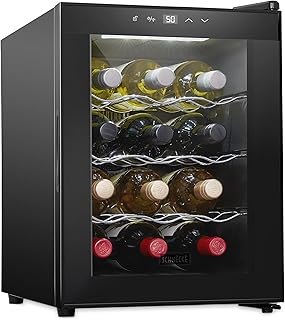 SCHMÉCKÉ 12 Bottle Red And White Wine Thermoelectric Wine Cooler/Chiller Counter Top Wine Cellar with Digital Temperature ...