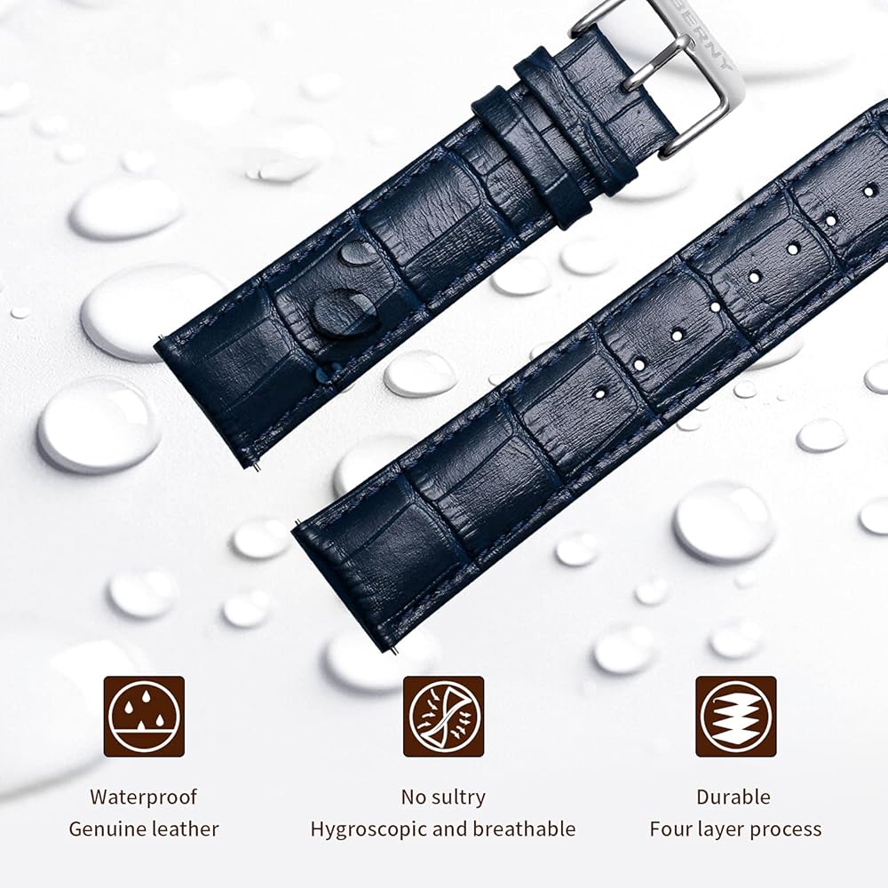 Amazon.com: BERNY Leather Watch Band Alligator Grain