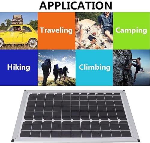 Miniatura 3 de Panel solar 100 W 18 V silicio monocristalino 15.7 pulgadas de largo 10.8 pulgadas de ancho cargador de panel solar portátil para coche lámpara