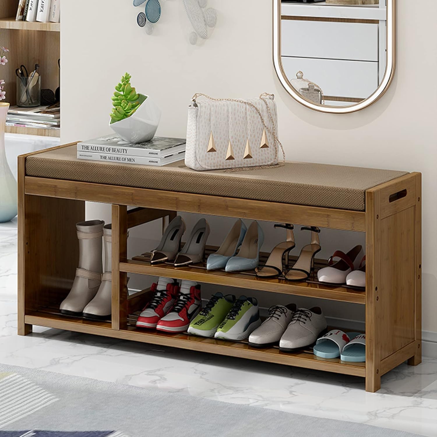 Tabouret ottoman moderne résistant pour optimiser une petite entrée