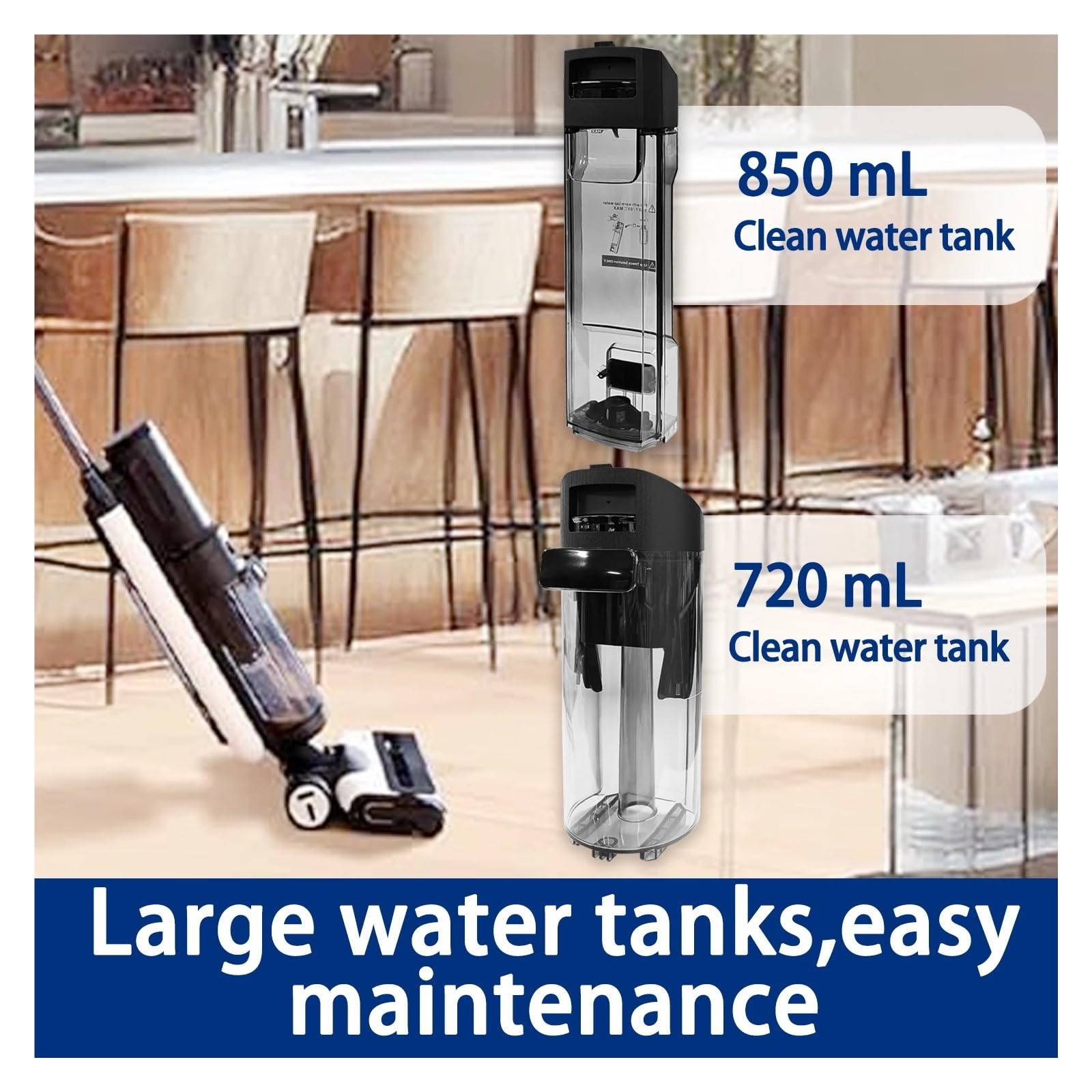 Wymienny zbiornik na czystą wodę, zbiornik na ścieki kompatybilny z Tineco Floor ONE Switch S7/S7 FlashDry Smart, bezprzewodowy odkurzacz na mokro i sucho(Sewage Tank)