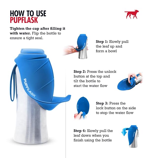 Foto 3 de 8 de Tuff Pupper PupFlask botella de agua grande para perro