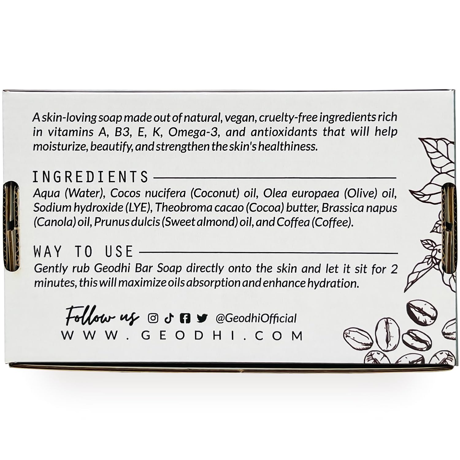 Handmade Vegan Cold Process Soap with Premium Essential Oils, Great for Acne, and Dry Skin - Set of 4 Both Women and Men Soap Bar-. (Coffee Scent)