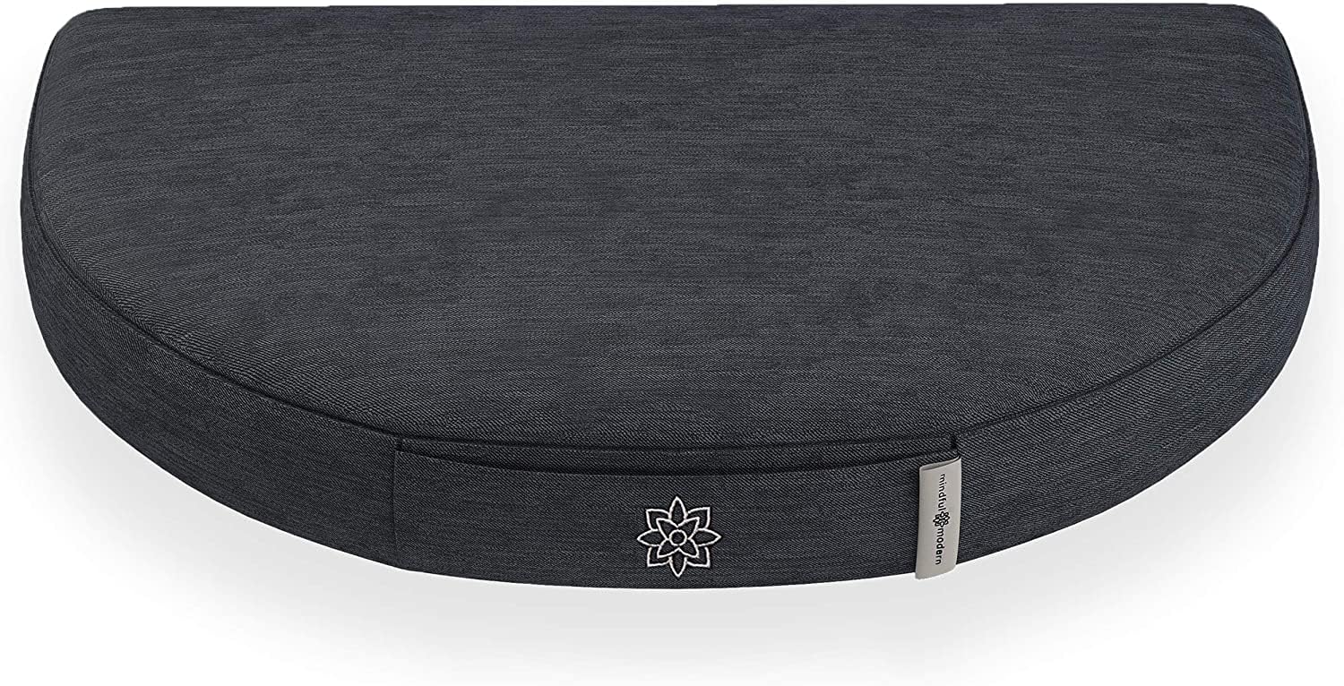 Mindful Modern Blue Travel Meditation Cushion | Outdoor Floor Cushion | Yoga Accessory | Washable Cover