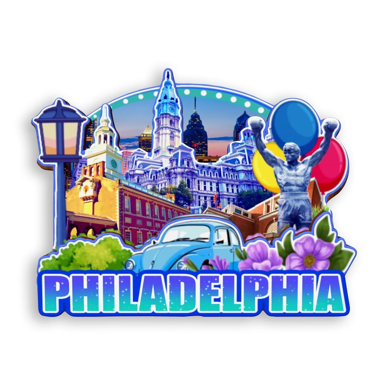 Magnes na lodówkę Philadelphia Pennsylvania USA magnes na lodówkę miasto podróże pamiątki prezenty turystyczne 3D klasyczne zabytki ręcznie robione rękodzieło dekoracja domu -1114