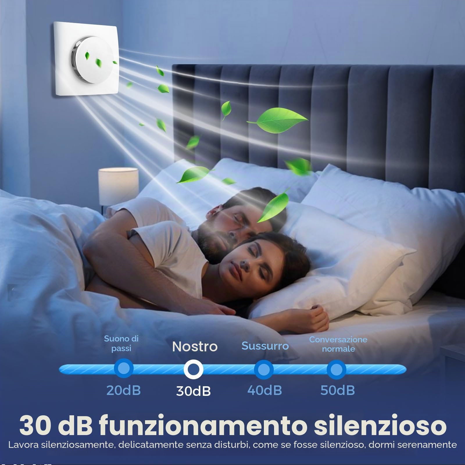 Ventilatore di estrazione 100 mm, VMC, per bagno, 130 m³/h, ventilatore a risparmio energetico con telecomando, 2 direzioni, 3 velocità, potente ventilazione, per bagno, cucina, WC