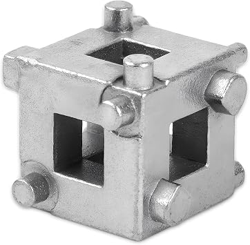 3/8" Disc Brake Piston Caliper Wind Back Cube Tool, Stainless Steel Brake Caliper Compression Cube Tool, Vehicle Disc Brake Piston Back Tools Fits 3/8" Square Driver