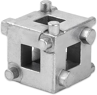 3/8" Disc Brake Piston Caliper Wind Back Cube Tool, Stainless Steel Brake Caliper Compression Cube Tool, Vehicle Disc Brake Piston Back Tools Fits 3/8" Square Driver