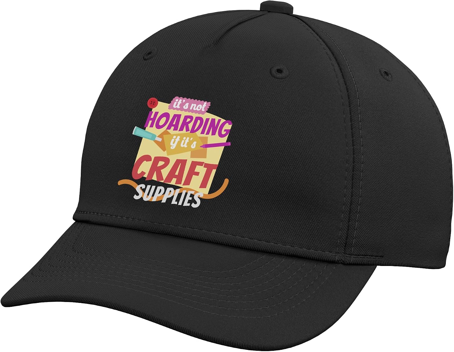 It's Not Hoarding If It's Craft Supplies Funny Crafter Adjustable Baseball Hat