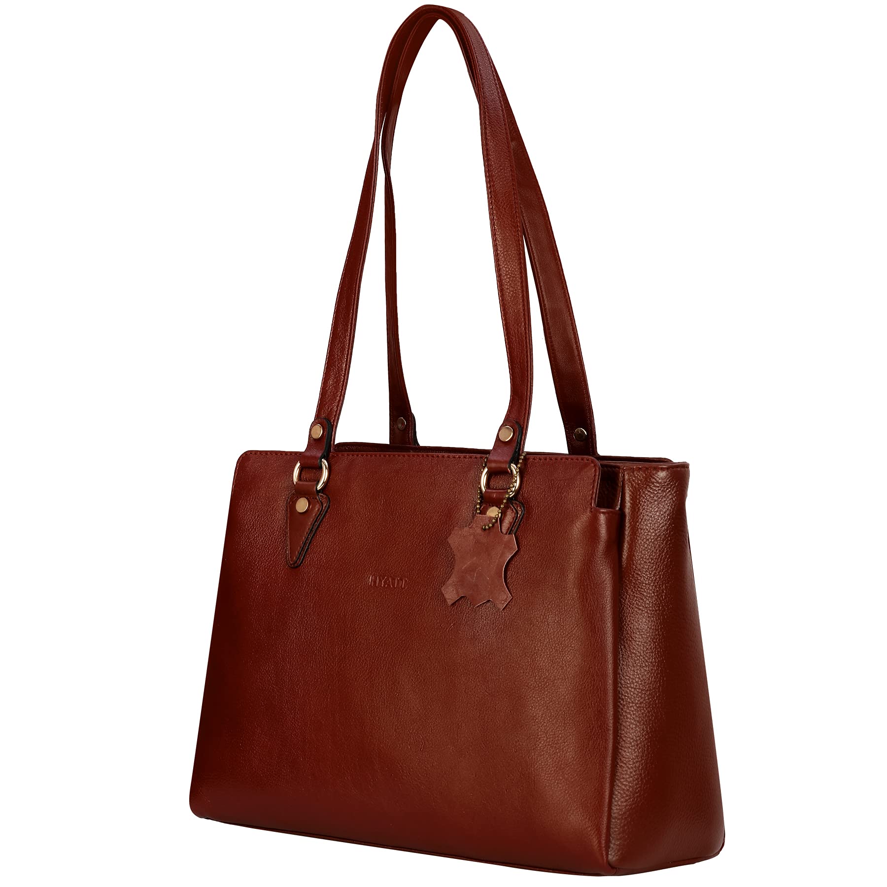 HYATT Leather Accessories Full-Grain Natural Leather Top-Handle satchel Handbags & Shoulder tote Bags For Women (Dimension- L-13 X H-10 x W- 5 Inch | Weight- 0.8 KG / 800 GR (B094H9NDFL) Amazon Price History, Amazon Price Tracker