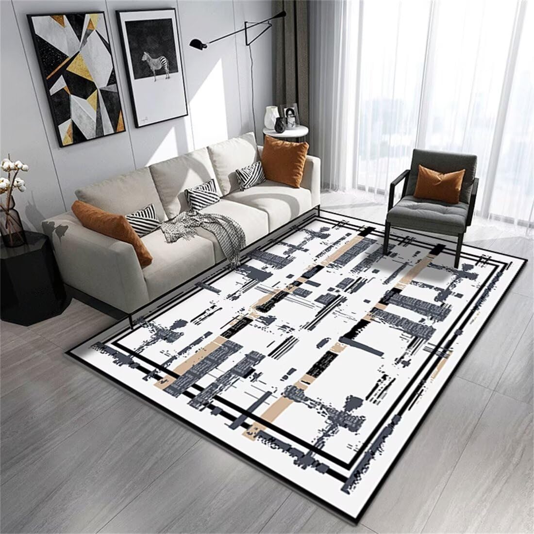 Tapis de couloir lavable et facile à entretenir, moquette moderne de 120x200cm