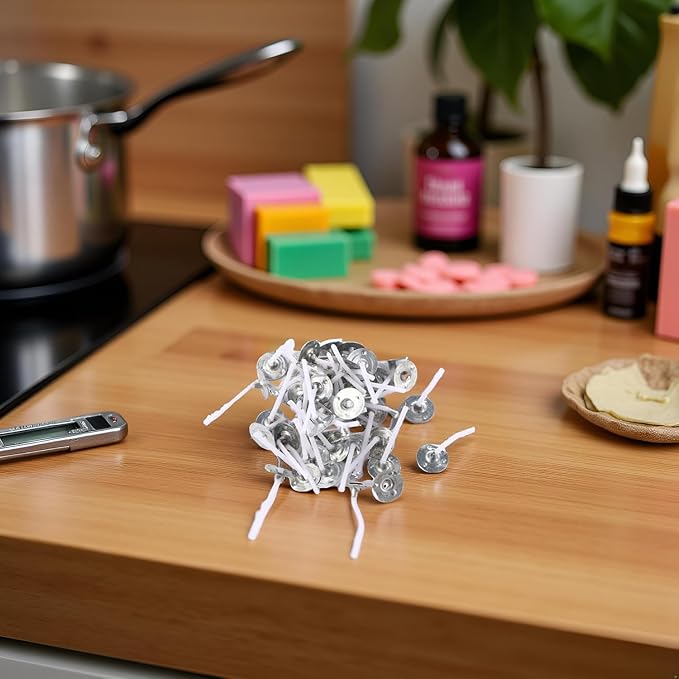 100 Piezas de Mechas para Velas 1 Pulgada Sin Humo Pre-Engrasadas miniatura 9