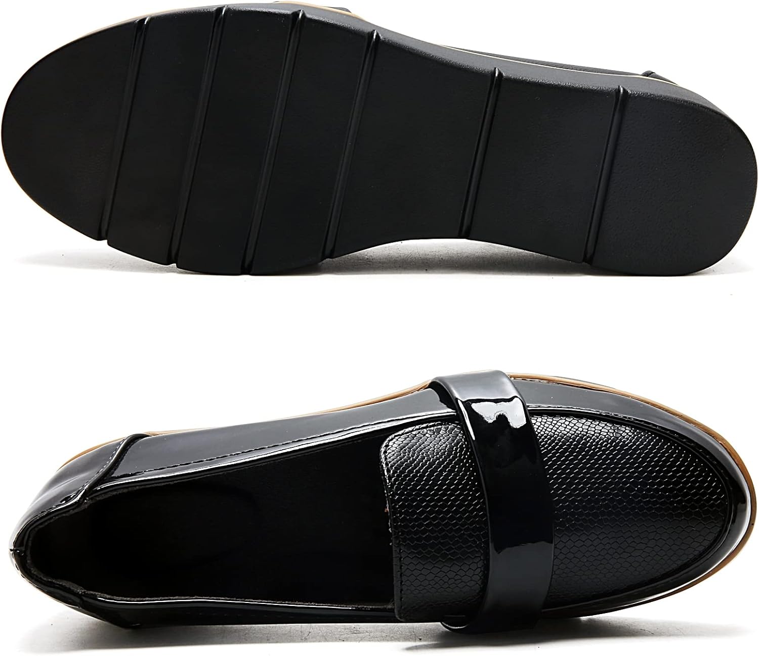 UZB Slip On Loafers for Womens Leather Comfort Memory Foam Dress Shoes - Image 3