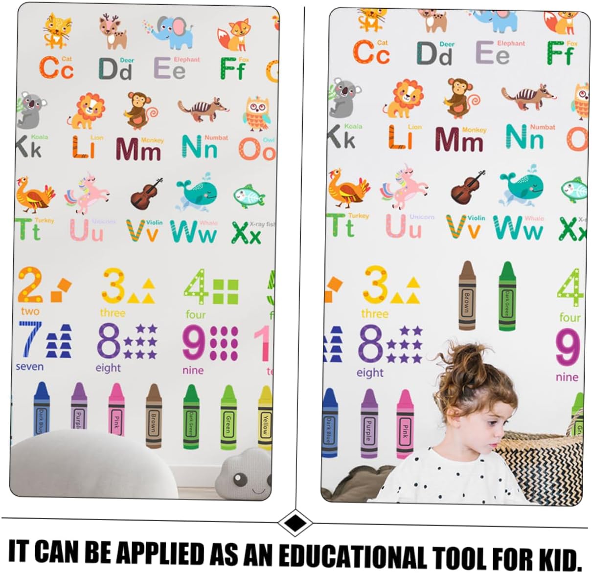 1Set Alphabet Wall Sticker Self Adhesive Educational Animal Decals for Bedroom Nursery Decor Material Easy Apply Remove Fun Learning Experience