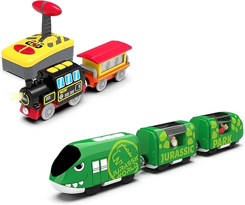 Juego de tren de juguete con pilas para sistema ferroviario, juguete de tren motorizado compatible con Thomas, Brio, Chuggington