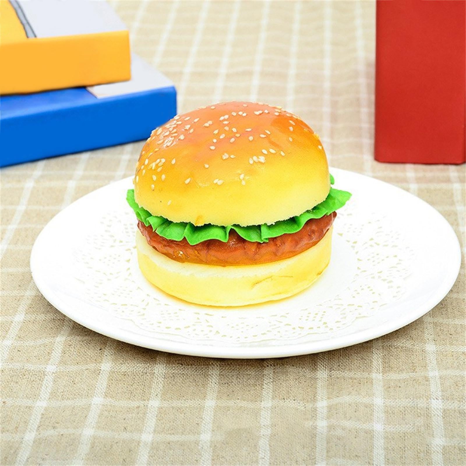 4 Hamburger Finti Realistici In PU - Cibo Finto Per Decorazione Cucina E Scherzi