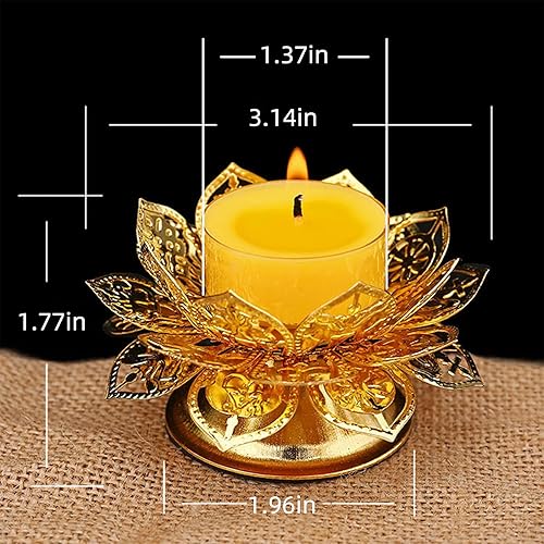 Miniatura 7 de Diwali Diya Vilakku - Juego de 2 portavelas para Puja Pooja Ghee, portavelas de aceite indio de Puja Butterlamp Lotus Diya para Diwali Pooja Budista