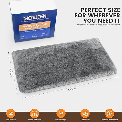 Miniatura 6 de Almohadilla térmica para microondas con funda lavable, 6.5 x 12 pulgadas, almohadillas térmicas para microondas para cuello, hombros y espalda,