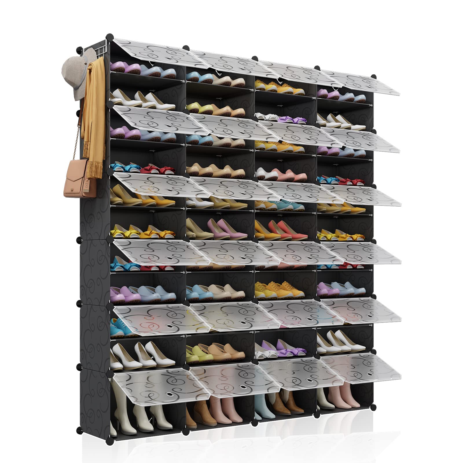 MAGINELS 96-Pairs Shoe Storage Organizer Cabinet,Portable Shoe Rack ...