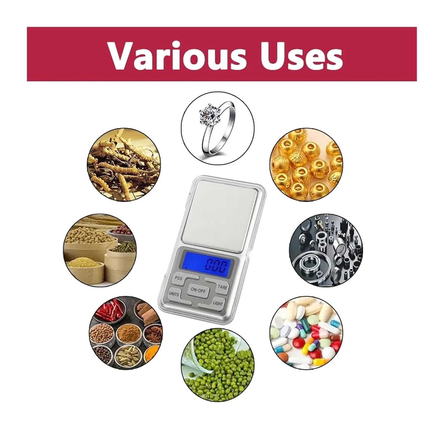 Mini Electronic Scales High Prec Pocket Digital Scale 500g 0.01g Increments for Jewelry Gold Silver Kitchen Gram Balance
