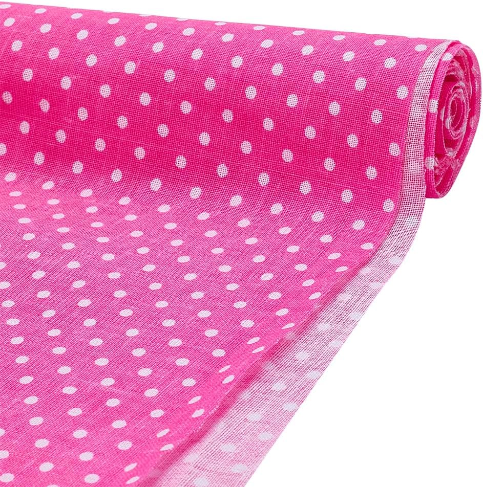 FINGERINSPIRE Mini Polka Dot Fat Quarters Quilting Fabric Bundles, 40x62 Inch Hot Pink Cotton Patchwork Fabric Sewing Craft for Handmade Craft Making Supplies Clothing Accessories