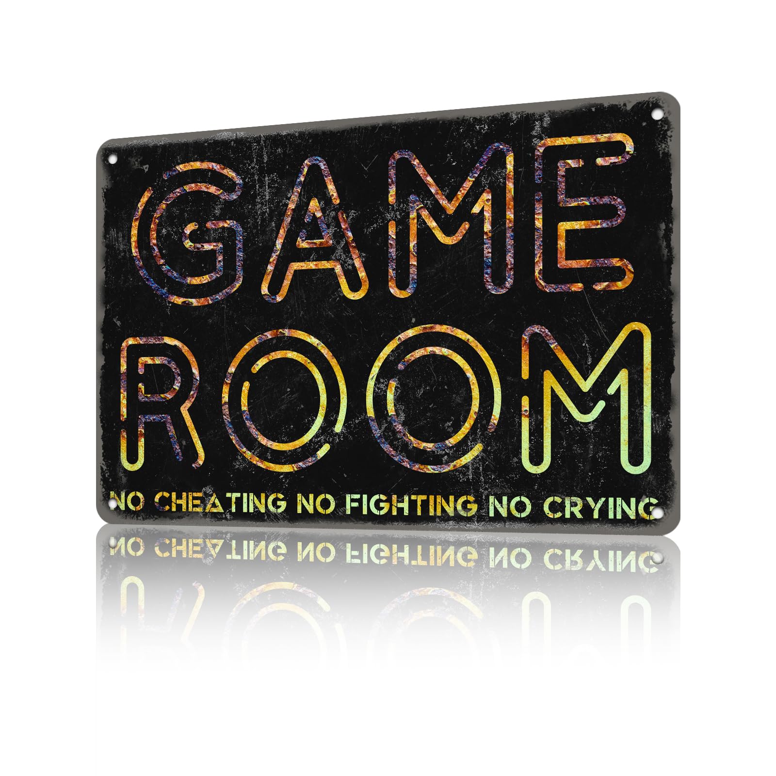 Anceky Game Room Sign Funny Metal Tin Sign Retro Wall Decor for Outdoor Outside Home Cafe Bar 12×8 Inch