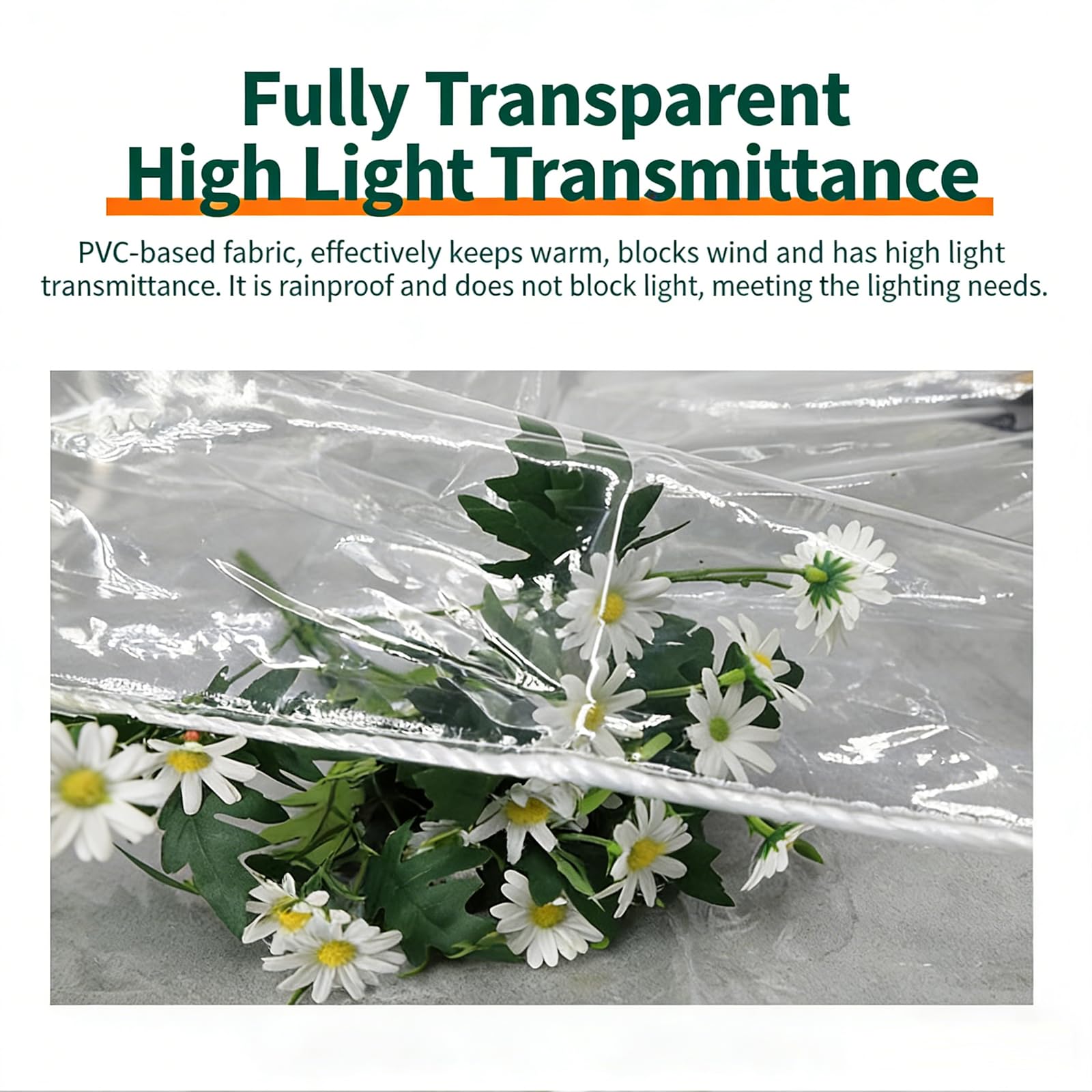 Clear Tarp Heavy Duty Wodoodporna planzeta PVC Plastykowe planzety Cień tkaniny Ochrona przed promieniowaniem UV odporna na szklarnię Ogród na zewnątrz Patio Chicken Coop Basen,transparent-3 * 3m