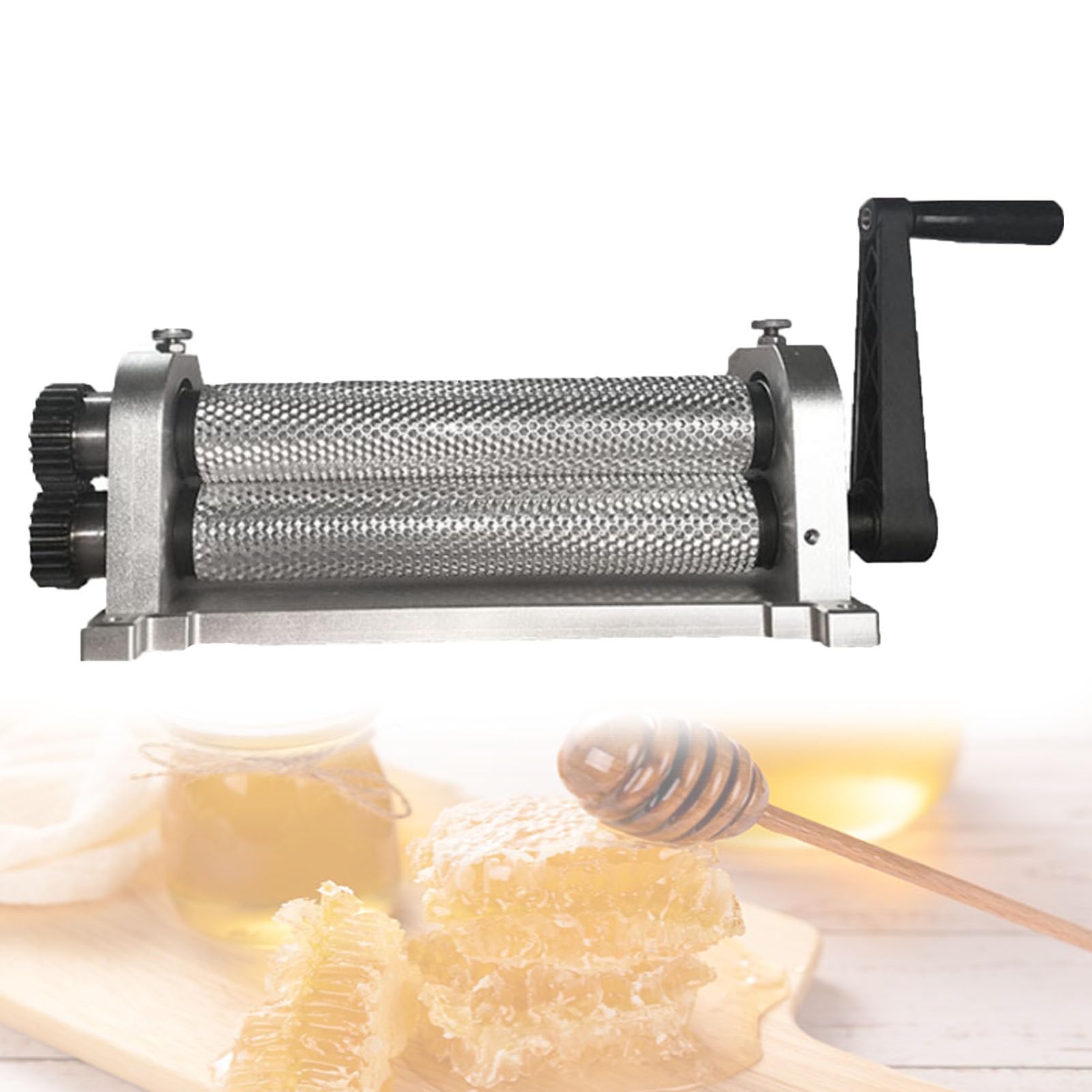 Pfps 280mm Manual Beeswax Foundation Roller Mill Machine, Portable Bee Wax Sheet Press with 4.9/5.1/5.4mm Cell Size Choices for Efficient Beekeeping 5.1mm