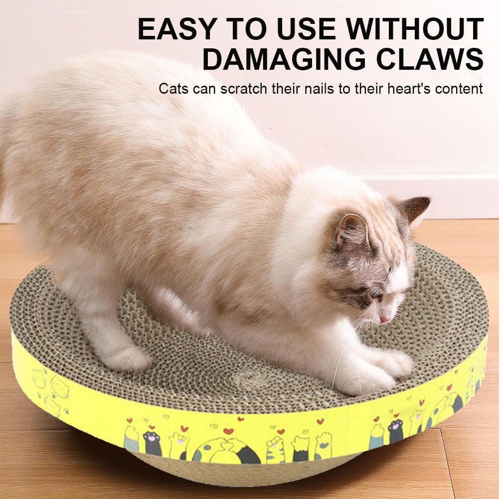 review Cat Scratcher Cardboard,Oval Corrugated Scratch Pad,2 in 1 Cat Scratch Pad Bowl Nest for Indoor Cats,Oval Shaped Cat Scratcher,Cats Scratch Board for Grinding Claw,Furniture Protection
